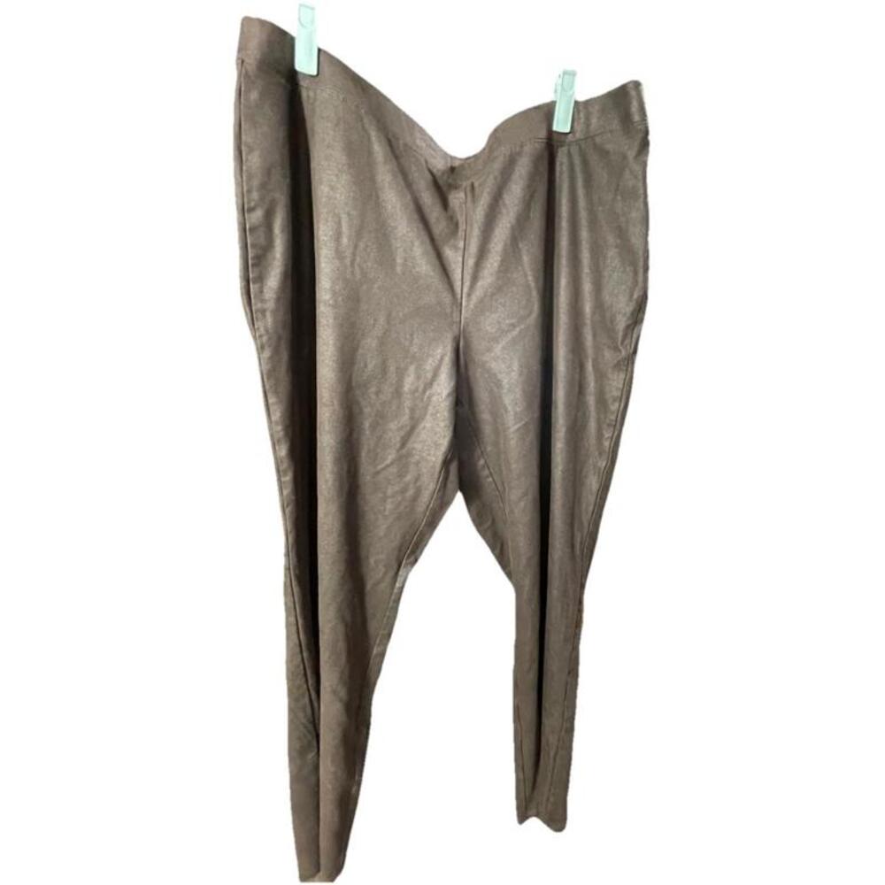 CHICO'S Faux Knit Suede Legging Pants in Espresso Size 3 US 16 / XL
